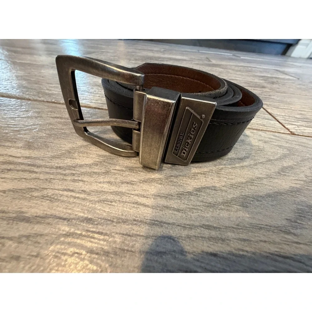 Dickies Reversible Belt Men 34 Black Brown Leather Workwear Casual Mens